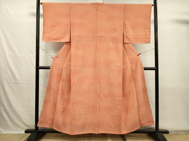 平和屋着物■上質な小紋　霞文　暈し染め　鬼しぼ縮緬　正絹　逸品　DABH5736ya