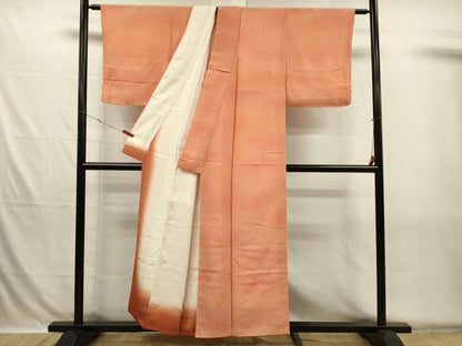 平和屋着物■上質な小紋　霞文　暈し染め　鬼しぼ縮緬　正絹　逸品　DABH5736ya