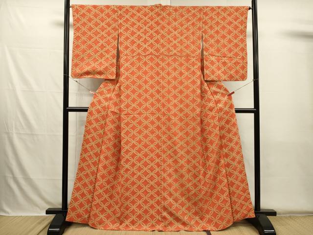 平和屋着物■上質な小紋　絞り　七宝文　正絹　逸品　DABH5738ya