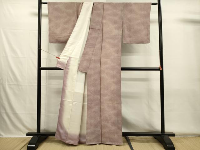 平和屋着物■上質な小紋　霞文　暈し染め　鬼しぼ縮緬　正絹　逸品　未使用　DABH5743ya