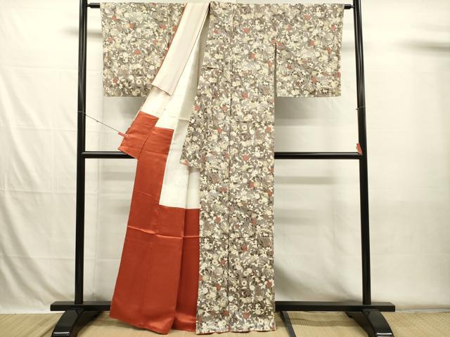 平和屋着物■上質な小紋　草花文　舞桜　金彩　正絹　逸品　DABH5745ya