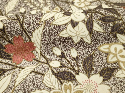 平和屋着物■上質な小紋　草花文　舞桜　金彩　正絹　逸品　DABH5745ya
