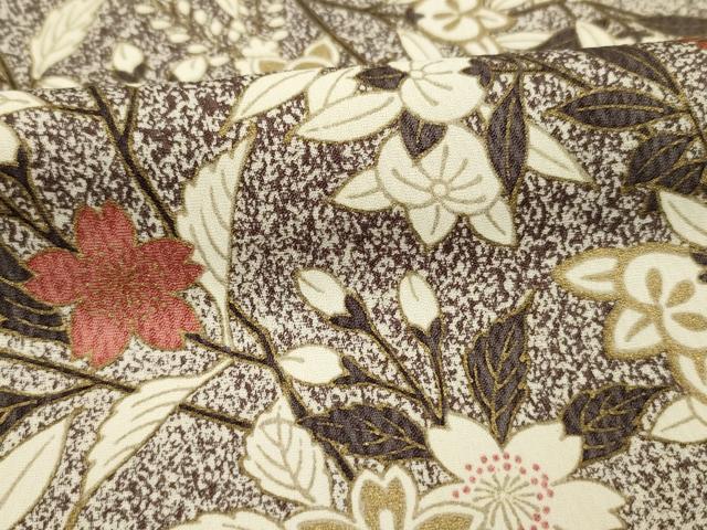 平和屋着物■上質な小紋　草花文　舞桜　金彩　正絹　逸品　DABH5745ya