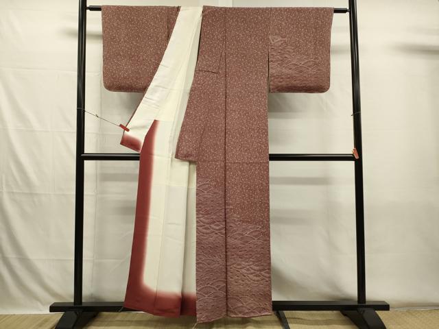 平和屋着物■訪問着　江戸小紋　作家物　松葉花文　正絹　逸品　DABH5750ya