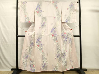 平和屋着物■上質な小紋　草花文　暈し染め　正絹　逸品　DABH5752ya