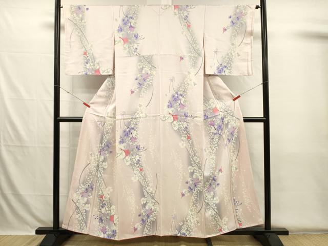 平和屋着物■上質な小紋　草花文　暈し染め　正絹　逸品　DABH5752ya