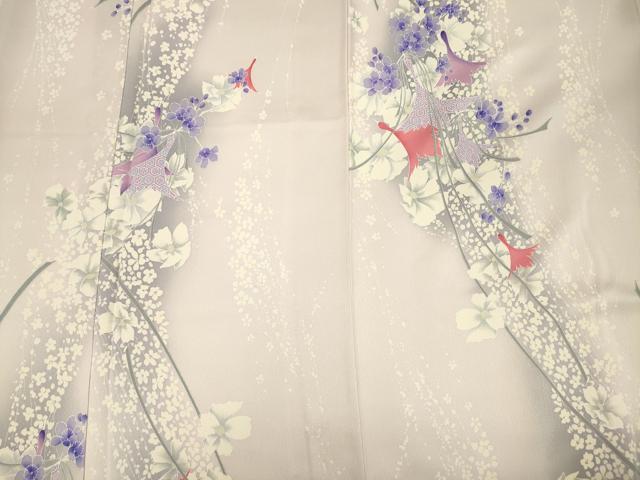 平和屋着物■上質な小紋　草花文　暈し染め　正絹　逸品　DABH5752ya