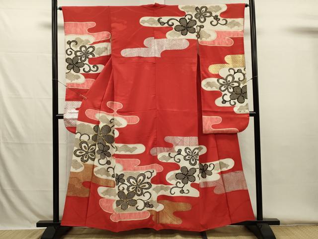 平和屋着物■豪華振袖　駒刺繍　絞り　エ霞花唐草文　金彩　正絹　逸品　DABH5768ya