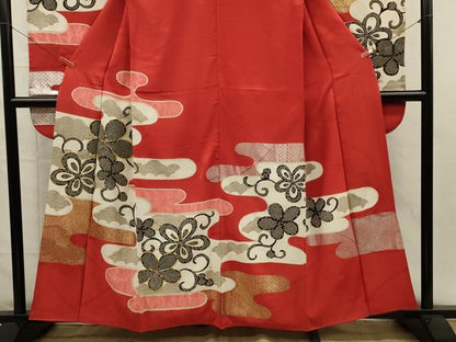 平和屋着物■豪華振袖　駒刺繍　絞り　エ霞花唐草文　金彩　正絹　逸品　DABH5768ya