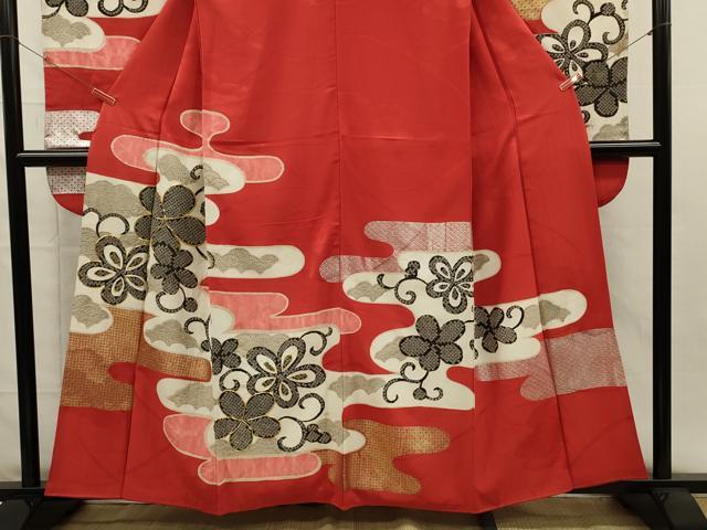 平和屋着物■豪華振袖　駒刺繍　絞り　エ霞花唐草文　金彩　正絹　逸品　DABH5768ya
