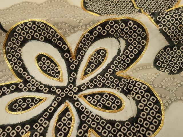 平和屋着物■豪華振袖　駒刺繍　絞り　エ霞花唐草文　金彩　正絹　逸品　DABH5768ya