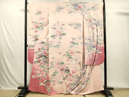 平和屋着物■豪華振袖　松竹梅　暈し染め　金彩　正絹　逸品　DABH5769ya