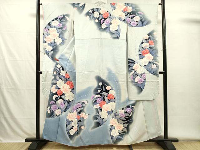 平和屋着物■豪華振袖　舞蝶花文　暈し染め　正絹　逸品　DABH5770ya
