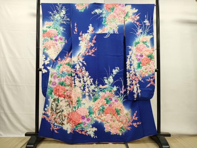 平和屋着物■豪華振袖　花車文　牡丹　乱菊　暈し染め　金彩　正絹　逸品　DABH5772ya