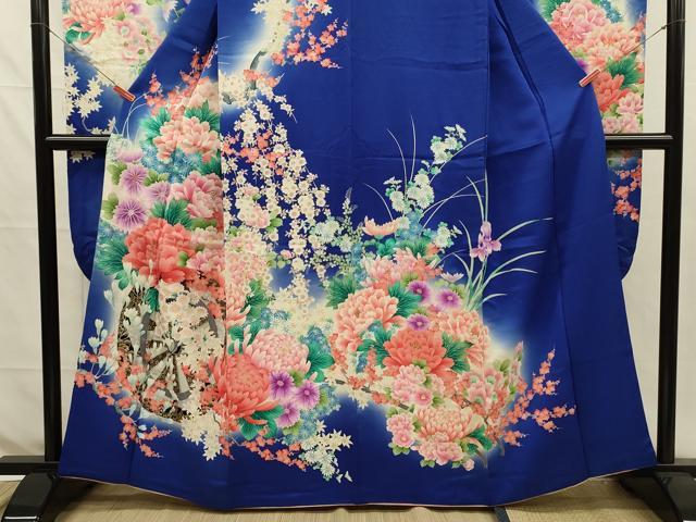 平和屋着物■豪華振袖　花車文　牡丹　乱菊　暈し染め　金彩　正絹　逸品　DABH5772ya
