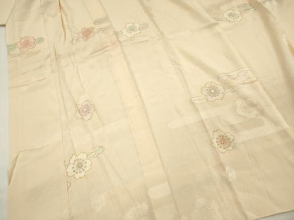 平和屋着物■長襦袢　無双仕立て　エ霞　舞桜　金彩　正絹　逸品　DABH5773ya