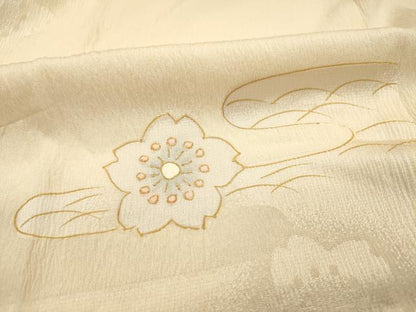 平和屋着物■長襦袢　無双仕立て　エ霞　舞桜　金彩　正絹　逸品　DABH5773ya