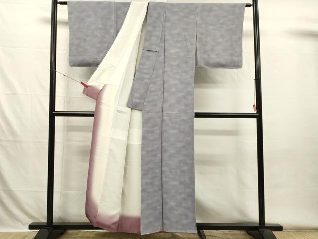平和屋着物■上質な小紋　霞文　暈し染め　鬼しぼ縮緬　正絹　逸品　DABH5781ya