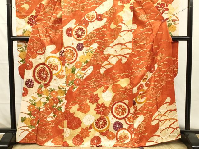 平和屋着物□豪華色留袖 駒刺繍 道長草花文 金彩 正絹 逸品 DAAY6052ea