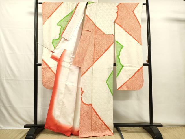 平和屋着物■豪華振袖　絞り　幾何学文　正絹　逸品　DABH5785ya