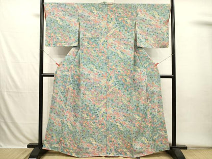 平和屋着物■上質な小紋　草花文　枝梅文　正絹　逸品　DABH5786ya