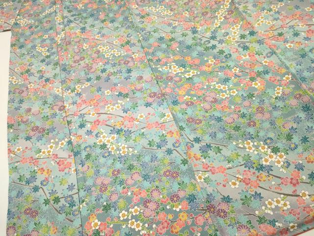 平和屋着物■上質な小紋　草花文　枝梅文　正絹　逸品　DABH5786ya