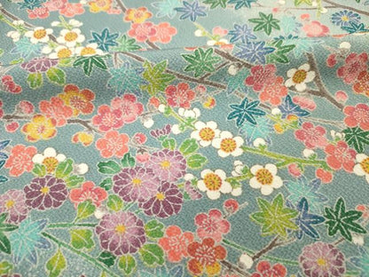 平和屋着物■上質な小紋　草花文　枝梅文　正絹　逸品　DABH5786ya