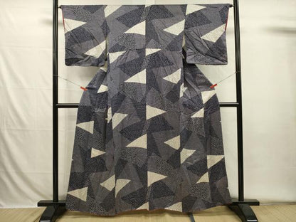 平和屋着物■上質な小紋　切嵌文様　舞花文　正絹　逸品　DABH5790ya
