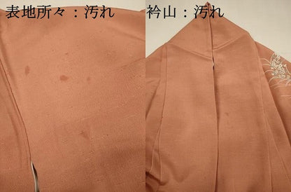 平和屋着物■訪問着　草花文　暈し染め　金彩　お召縮緬　正絹　逸品　DABH5792ya