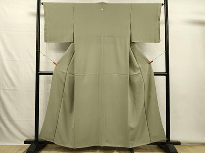 平和屋着物■上質な色無地　作家物　柳茶色　正絹　逸品　未使用　DABH5794ya