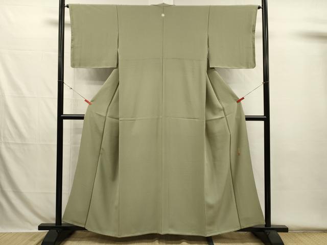 平和屋着物■上質な色無地　作家物　柳茶色　正絹　逸品　未使用　DABH5794ya
