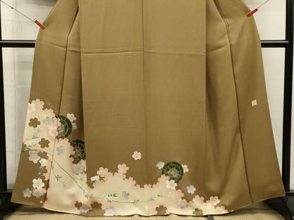 平和屋着物■色留訪問着　源氏車舞桜文　きぬものがたり　金彩　正絹　逸品　DABH5797ya