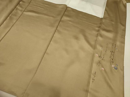 平和屋着物■色留訪問着　源氏車舞桜文　きぬものがたり　金彩　正絹　逸品　DABH5797ya