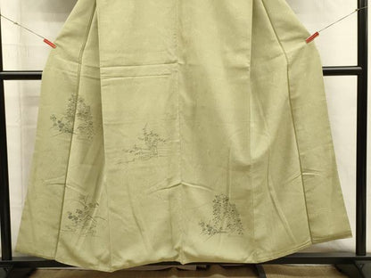 平和屋着物■訪問着　手描き　流水花文　正絹　逸品　DABH5799ya