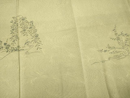 平和屋着物■訪問着　手描き　流水花文　正絹　逸品　DABH5799ya