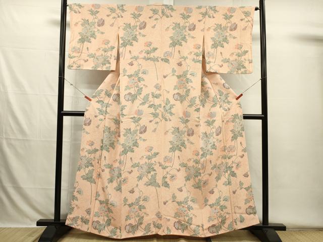 平和屋着物■上質な小紋　草花文　正絹　逸品　DABH5800ya