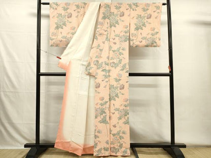 平和屋着物■上質な小紋　草花文　正絹　逸品　DABH5800ya