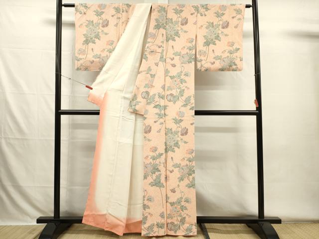 平和屋着物■上質な小紋　草花文　正絹　逸品　DABH5800ya