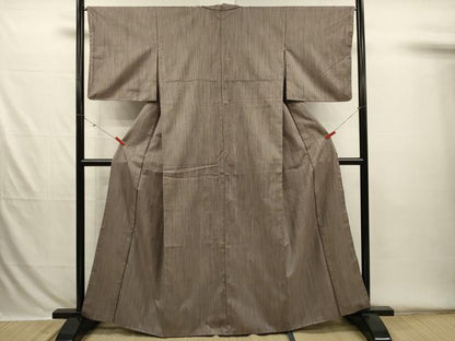 平和屋着物■上質なお召　間道　正絹　逸品　DABH5801ya
