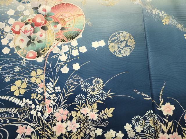 平和屋着物■大正の浮世絵師　竹久夢二　夢二ロマン　振袖　鼓花文　伊勢物語　たもとの露　暈し染め　金銀彩　正絹　逸品　DABH5804ya