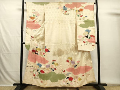 平和屋着物■豪華振袖　刺繍　雲取り菊文　金彩　正絹　逸品　DABH5811ya