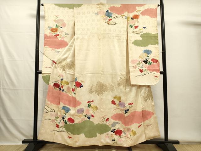 平和屋着物■豪華振袖　刺繍　雲取り菊文　金彩　正絹　逸品　DABH5811ya