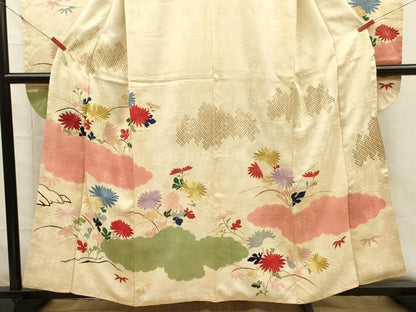 平和屋着物■豪華振袖　刺繍　雲取り菊文　金彩　正絹　逸品　DABH5811ya