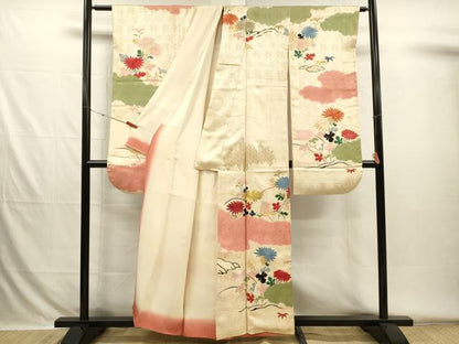 平和屋着物■豪華振袖　刺繍　雲取り菊文　金彩　正絹　逸品　DABH5811ya
