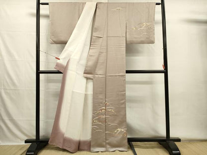 平和屋着物■訪問着　作家物　雪芝花文　金彩　正絹　逸品　DABH5817ya