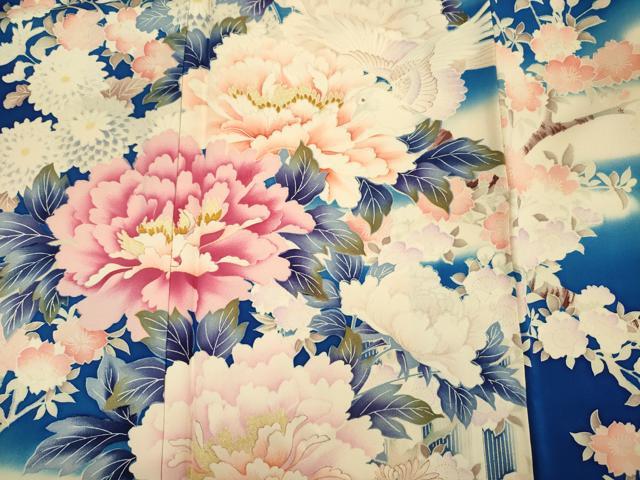 平和屋着物■豪華振袖　刺繍　飛鳥花文　牡丹　暈し染め　正絹　逸品　DABH5819ya