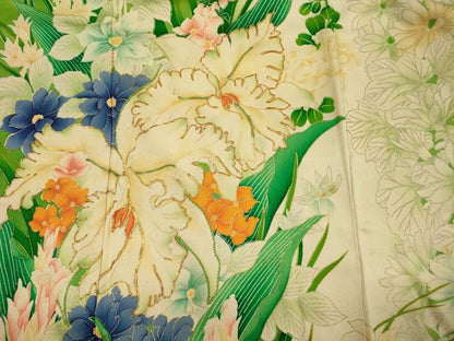 平和屋着物■豪華振袖　駒刺繍　草花文　暈し染め　金彩　正絹　逸品　DABH5821ya