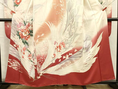 平和屋着物■豪華振袖　花蝶文　暈し染め　金銀彩　正絹　逸品　DABH5823ya