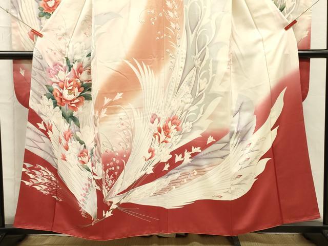 平和屋着物■豪華振袖　花蝶文　暈し染め　金銀彩　正絹　逸品　DABH5823ya