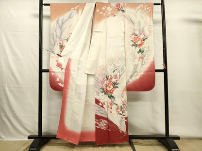 平和屋着物■豪華振袖　花蝶文　暈し染め　金銀彩　正絹　逸品　DABH5823ya